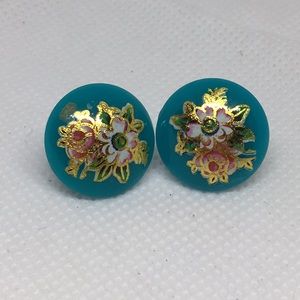 Turquoise Flower Earrings.